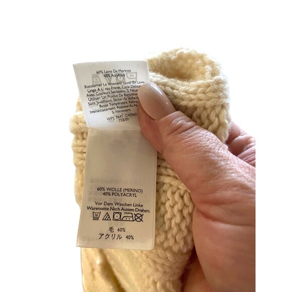 Eddie Bauer Y2K Cableknit Chunky Sweater Cream Size S Counteyside Chic Preppy - Picture 5 of 15